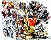 lfarbe und Tusche mit Feder auf Papier