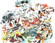 lfarbe und Tusche mit Feder auf Papier