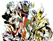 lfarbe und Tusche mit Feder auf Papier